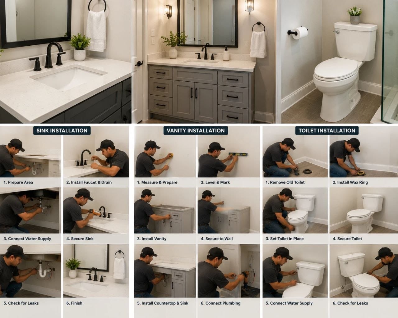 Sink, Vanity & Toilet Installation